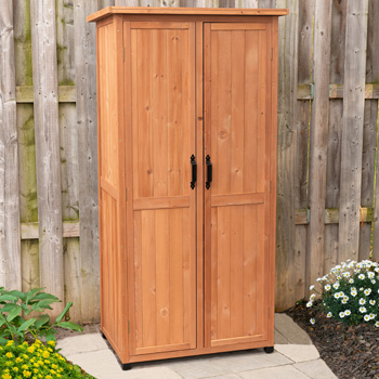 Garden Lawn Patio Furniture Closet, Large Wood Storage Cabinets With Doors And Shelves