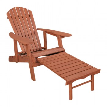 Leisure Season Ltd Reclining Adirondack Chair With Pull Out Ottoman - Leisure Season Reclining Patio Muskoka Chair With Pull Out Ottoman